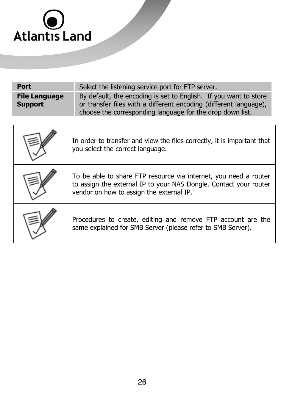 Atlantis Land DISKMASTER NASF101 User Manual | Page 26 / 41