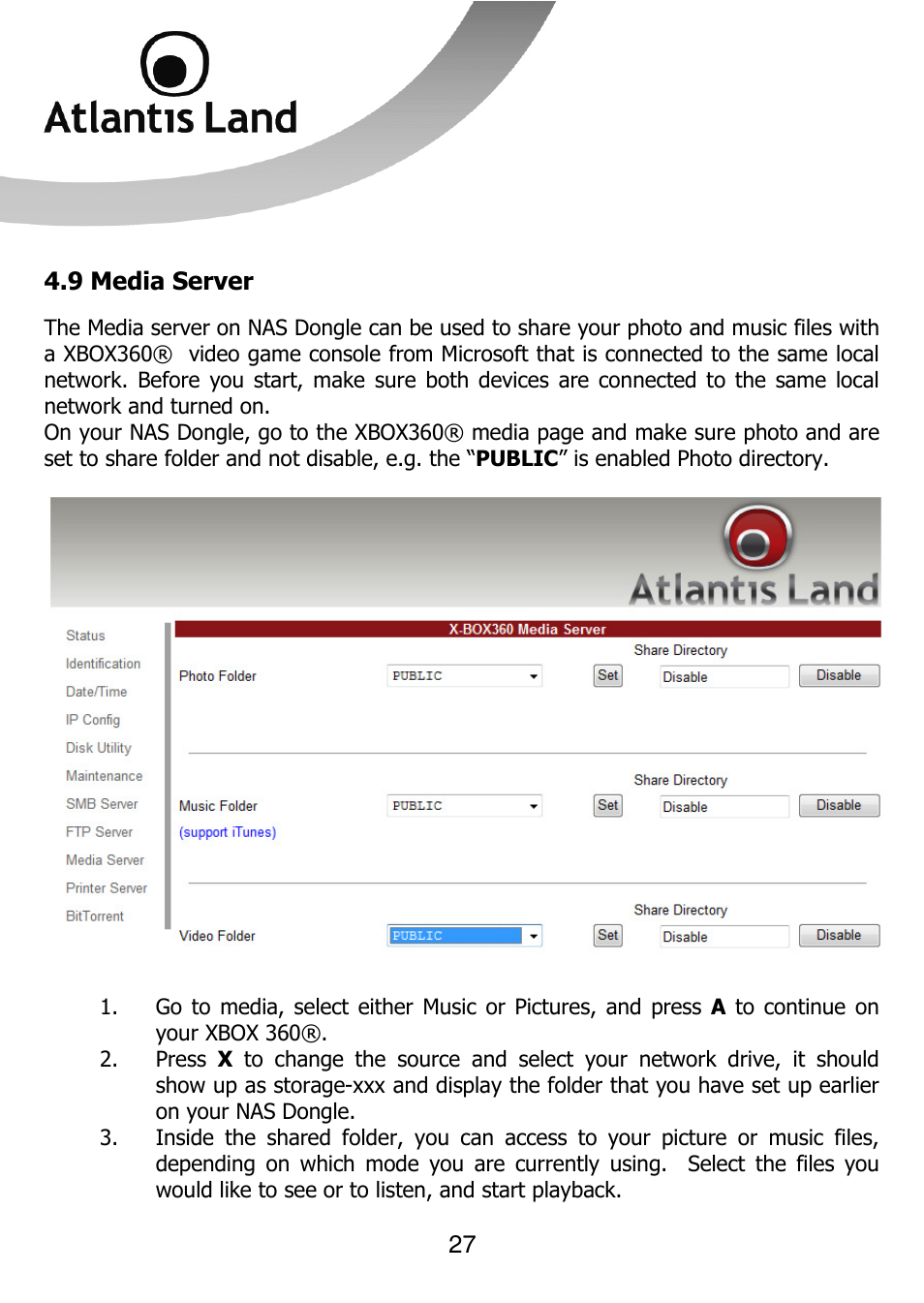 Atlantis Land DISKMASTER NASF101 User Manual | Page 27 / 41