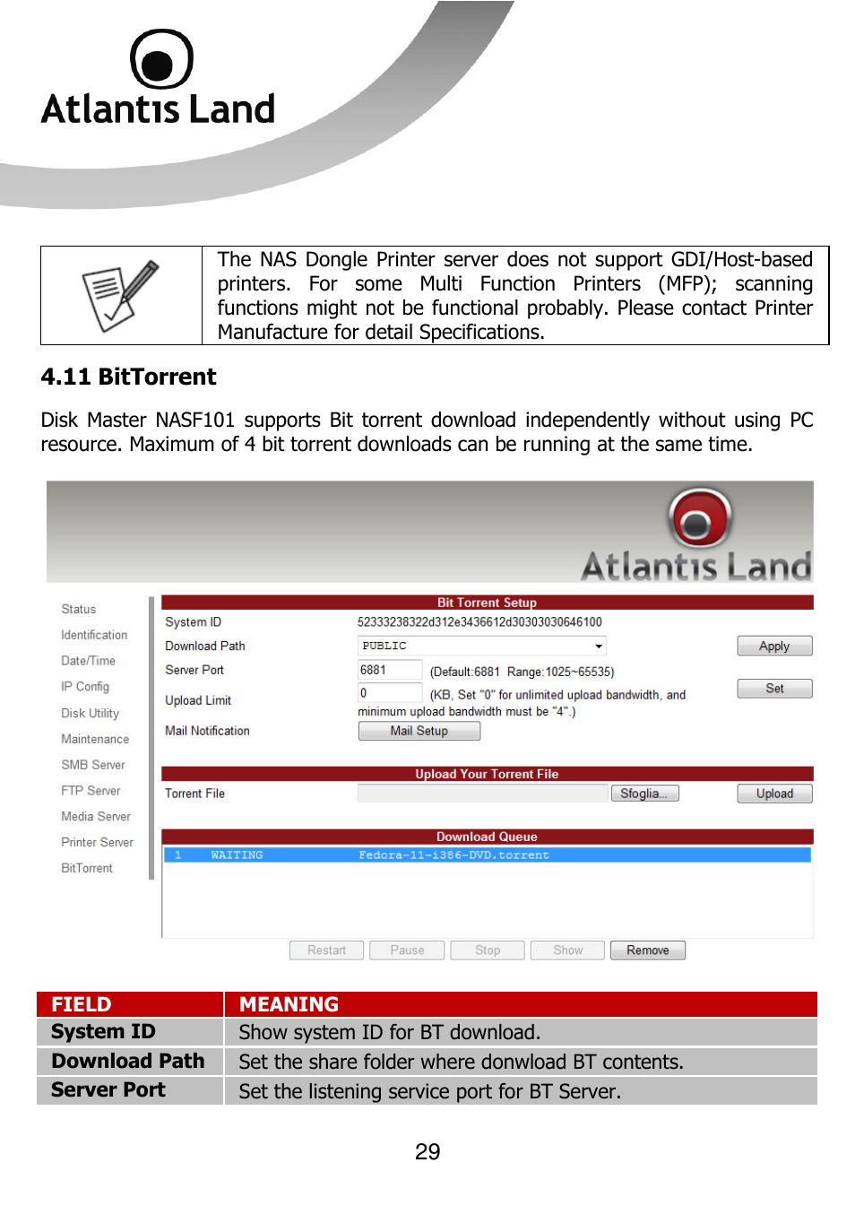 Atlantis Land DISKMASTER NASF101 User Manual | Page 29 / 41