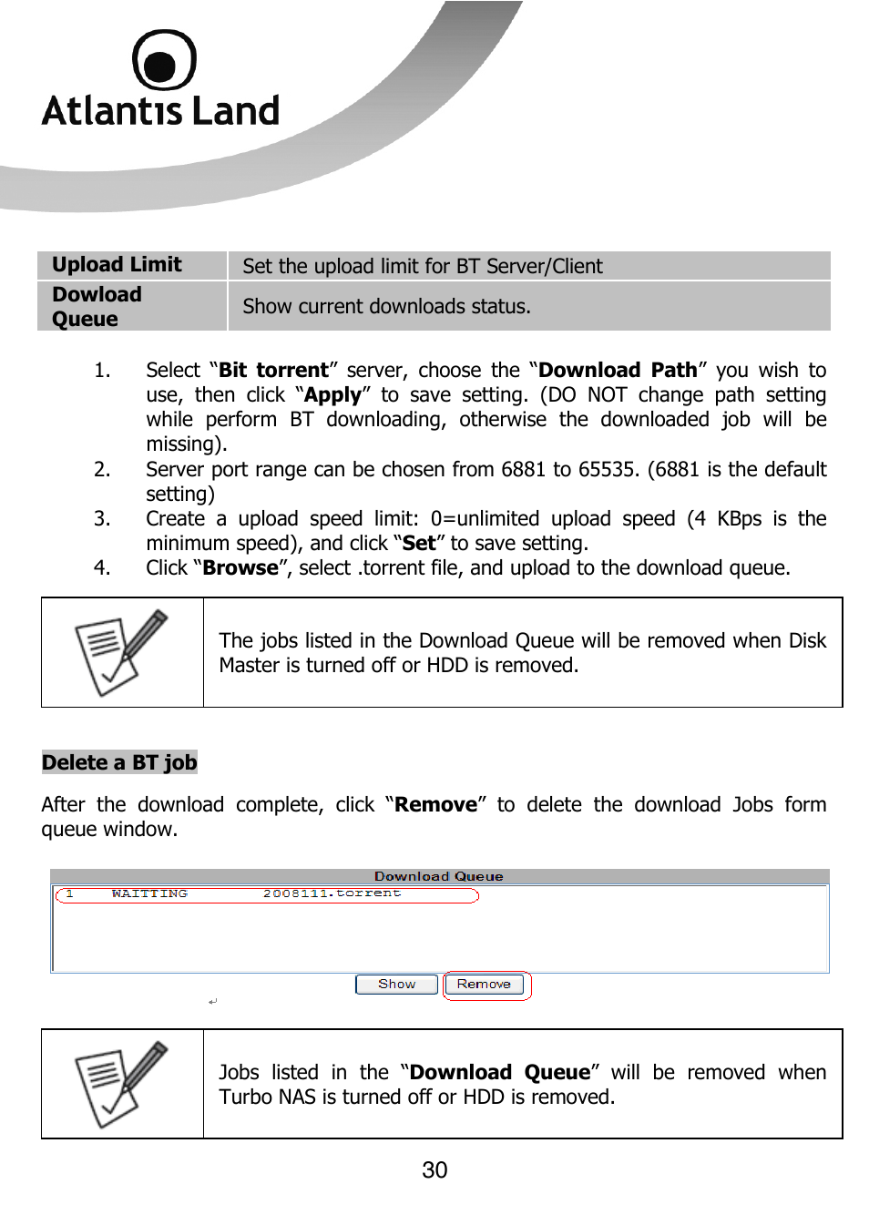 Atlantis Land DISKMASTER NASF101 User Manual | Page 30 / 41