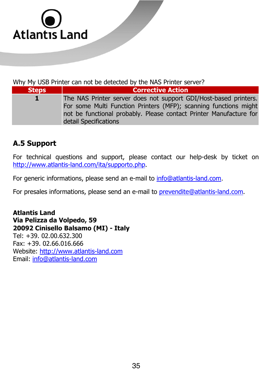 Atlantis Land DISKMASTER NASF101 User Manual | Page 35 / 41