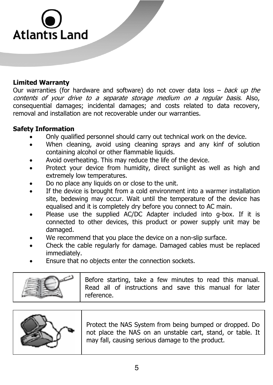 Atlantis Land DISKMASTER NASF101 User Manual | Page 5 / 41