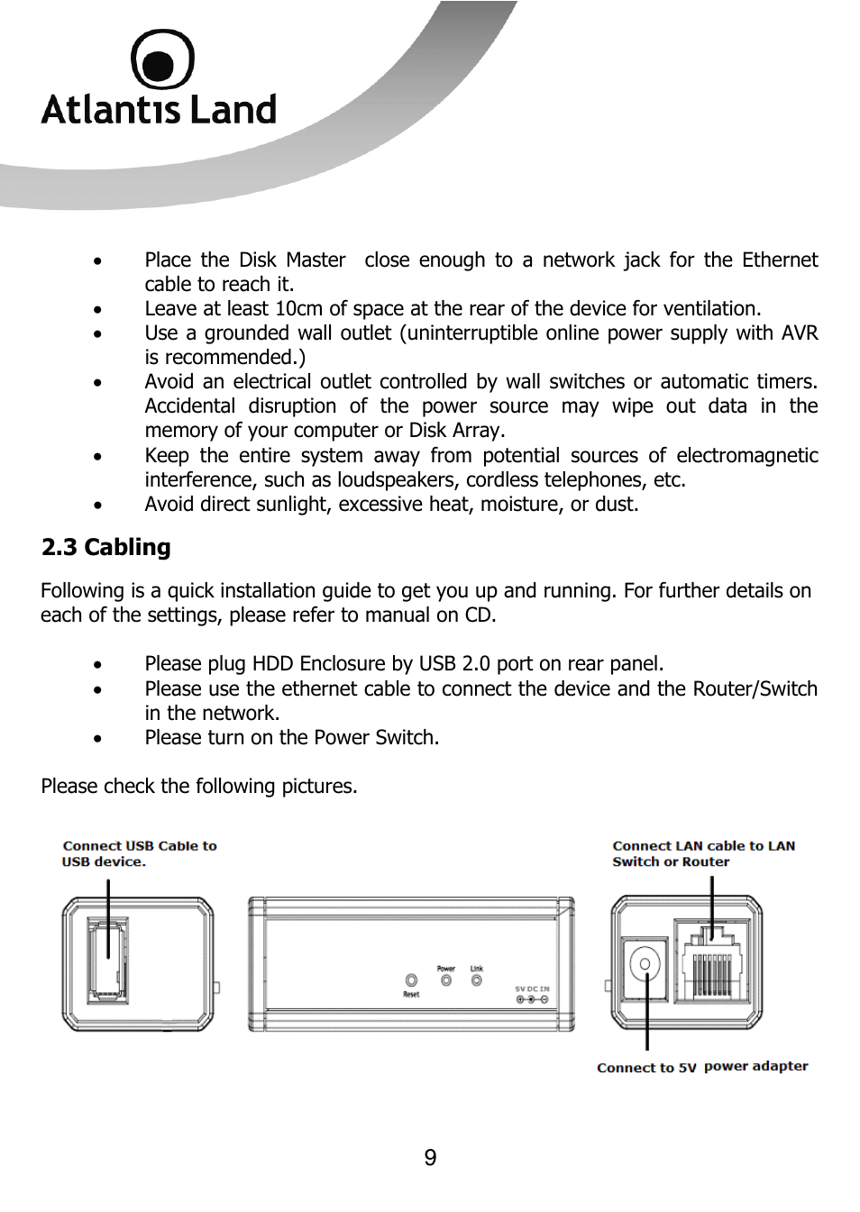 Atlantis Land DISKMASTER NASF101 User Manual | Page 9 / 41