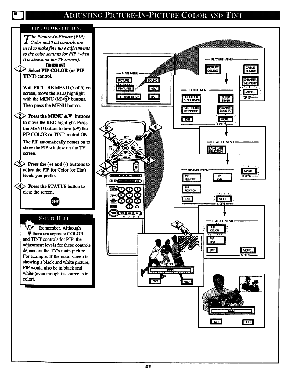 Ad.ii stin(i pk ti rk-in-pkh rk color and tim, Stin(i p, Rk c | Philips MX3290B User Manual | Page 42 / 48