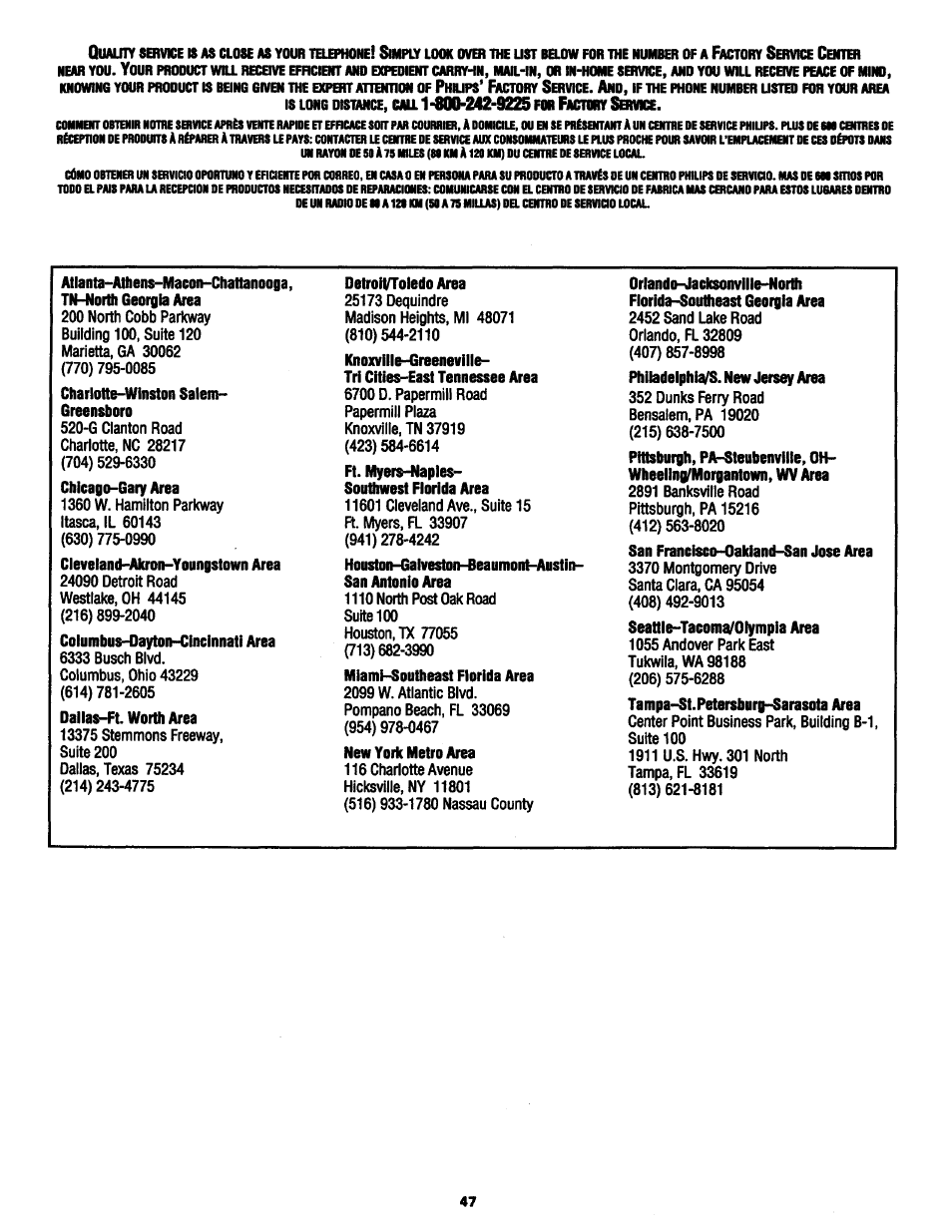 Philips MX3290B User Manual | Page 47 / 48