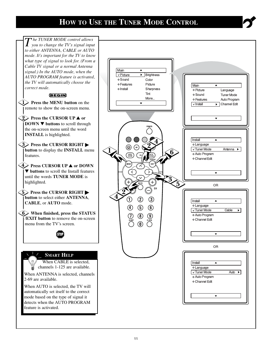 Ow to, Se the, Uner | Ontrol | Philips 25PS40S99 User Manual | Page 11 / 40