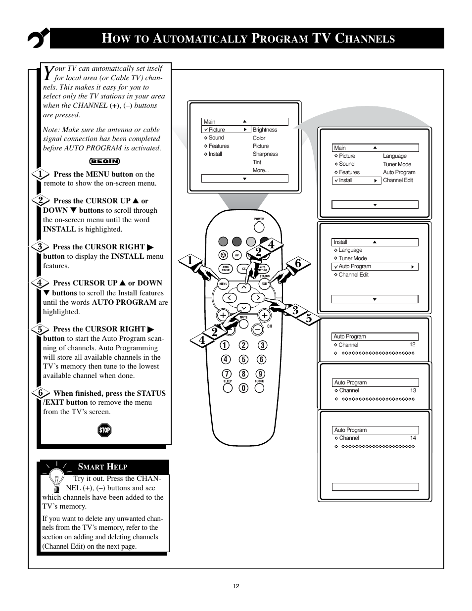 Tv c, Ow to, Utomatically | Rogram, Hannels | Philips 25PS40S99 User Manual | Page 12 / 40