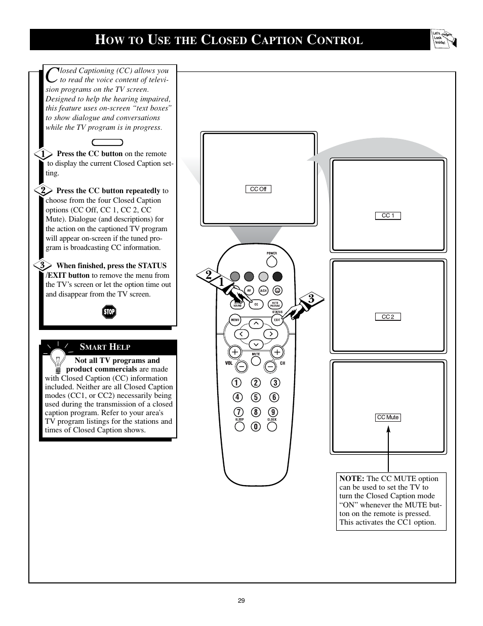 Ow to, Se the, Losed | Aption, Ontrol | Philips 25PS40S99 User Manual | Page 29 / 40