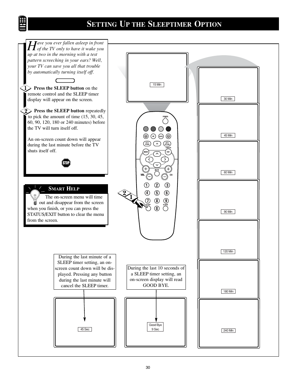 Etting, P the, Leeptimer | Ption 2 | Philips 25PS40S99 User Manual | Page 30 / 40