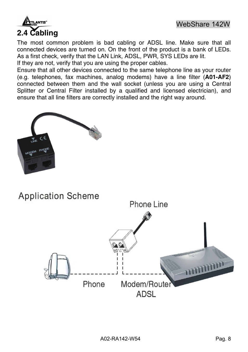 4 cabling, Webshare 142w | Atlantis Land A02-RA142-W54 User Manual | Page 18 / 97