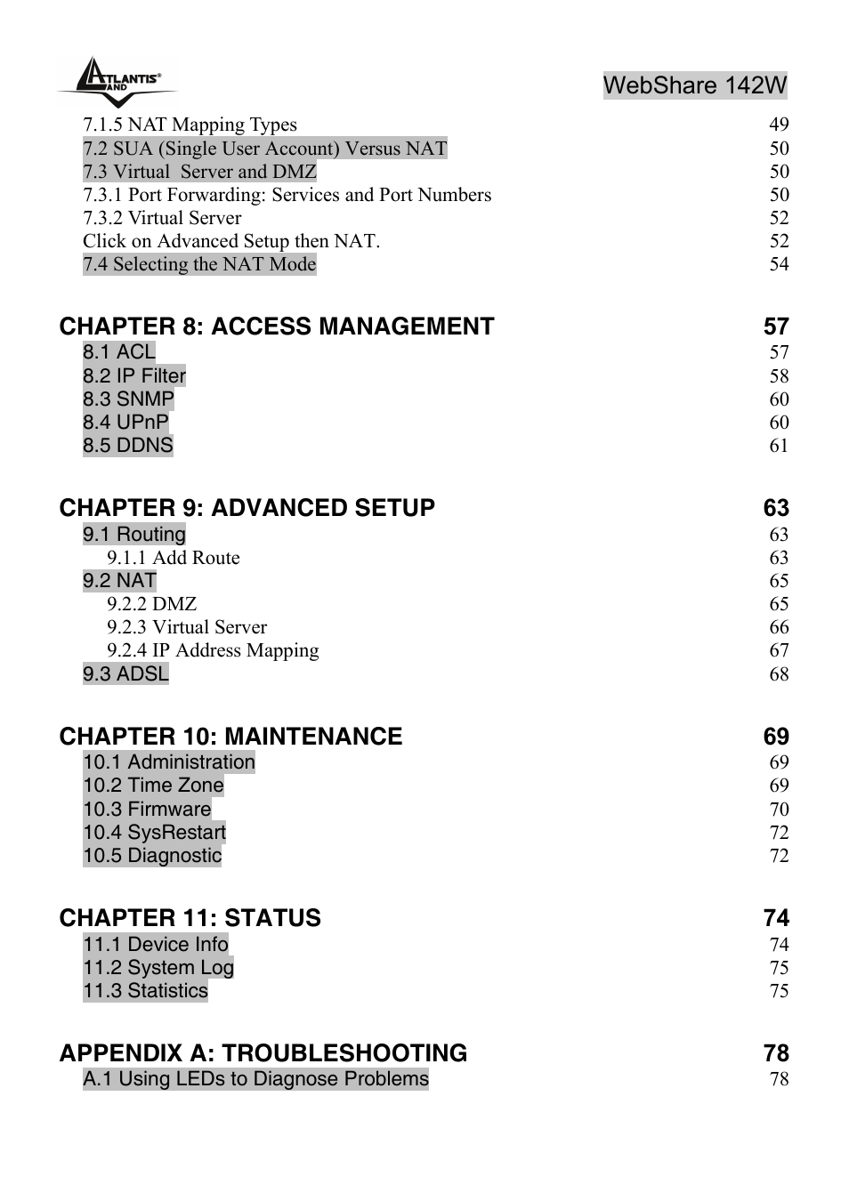 Atlantis Land A02-RA142-W54 User Manual | Page 5 / 97