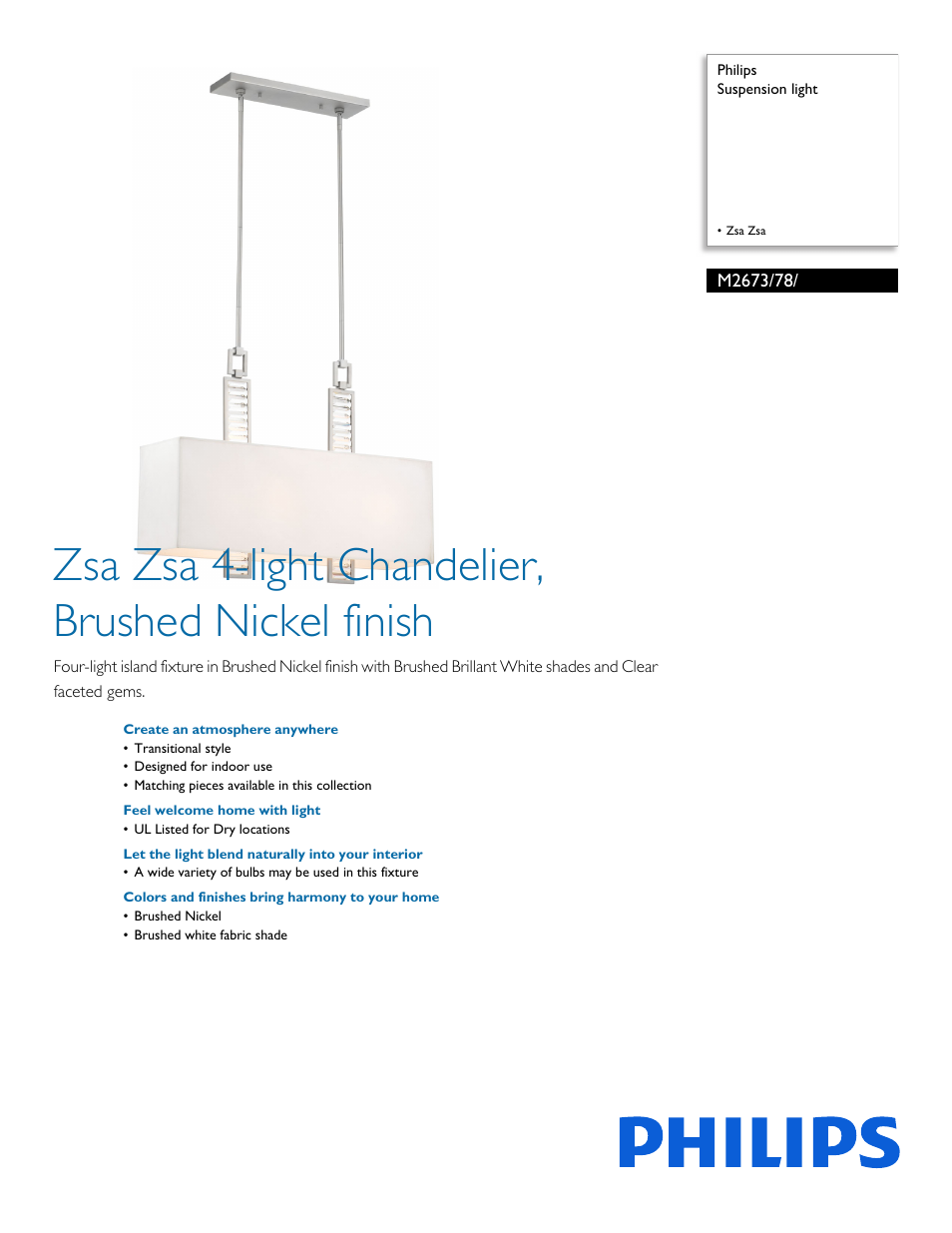 Philips M267378 User Manual | 2 pages