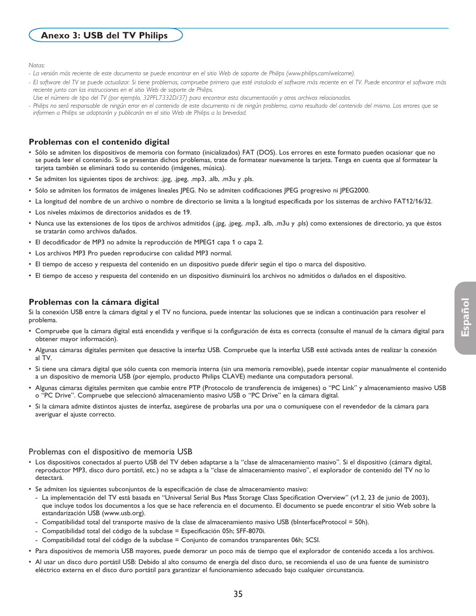 English française español | Philips 37PFL7332D-37 User Manual | Page 115 / 120