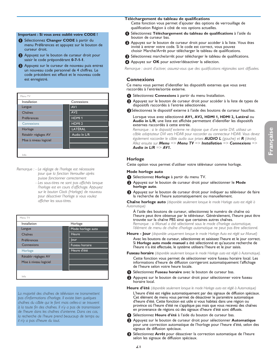 English française español, Connexions | Philips 37PFL7332D-37 User Manual | Page 63 / 120