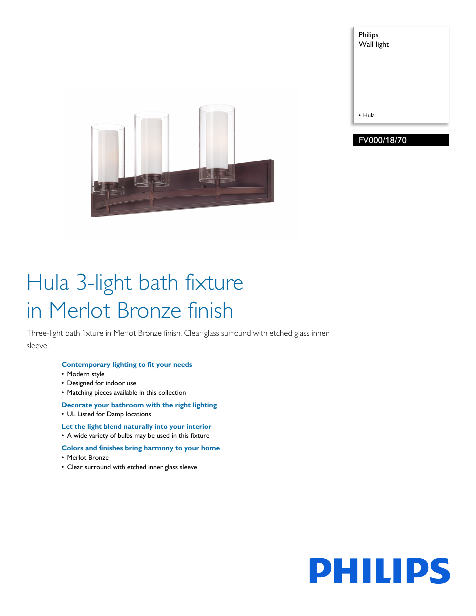 Philips FV0001870 User Manual | 2 pages