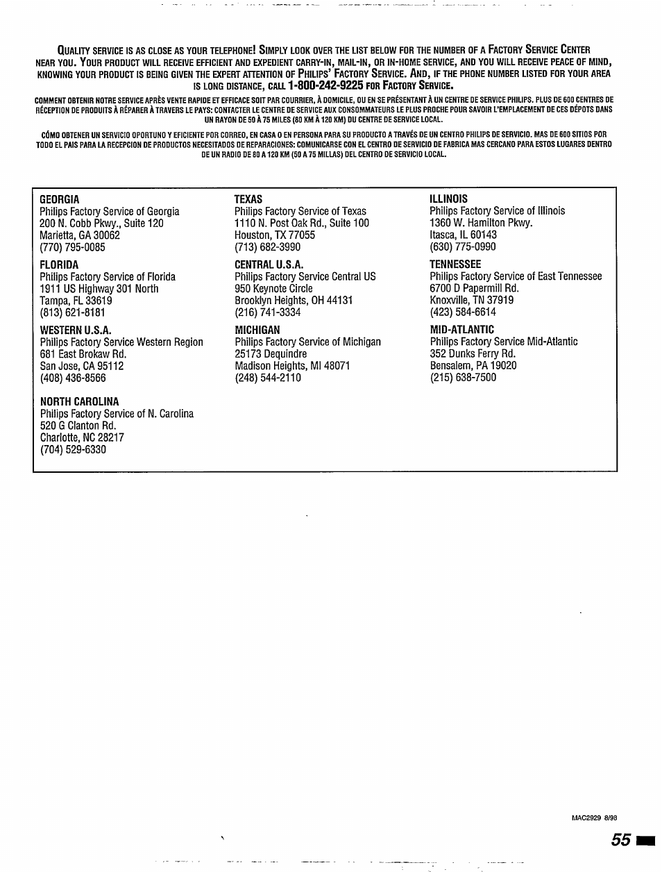 Philips DVD855AT User Manual | Page 57 / 58