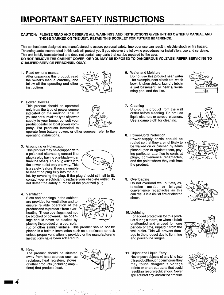 Important safety instructions | Philips DVD855AT User Manual | Page 6 / 58