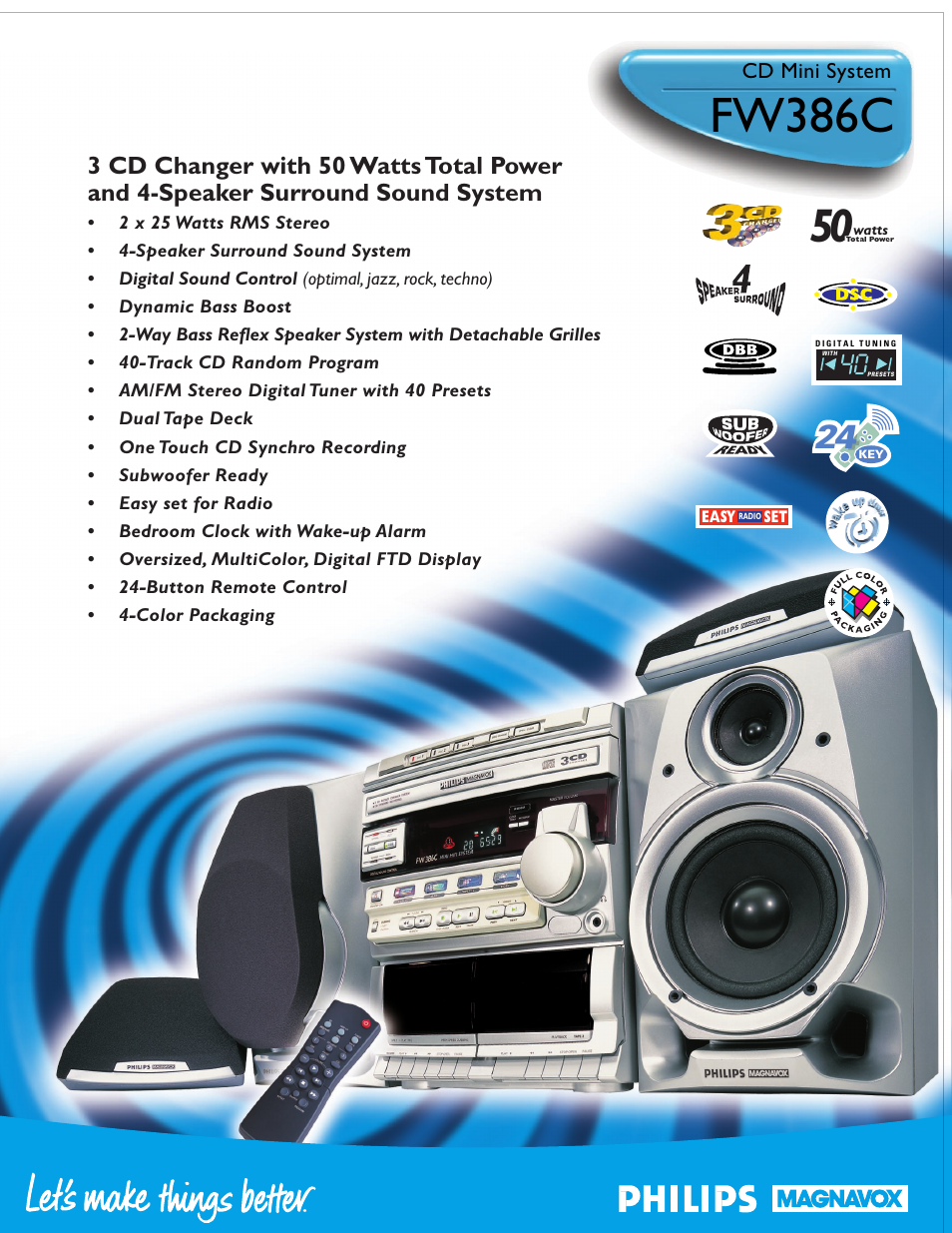 Philips FW386C-37 User Manual | 2 pages