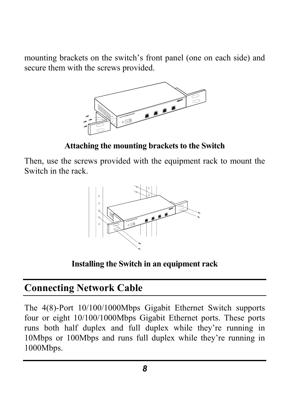 Connecting network cable | Atlantis Land A02-G4(8)/M2 User Manual | Page 11 / 17