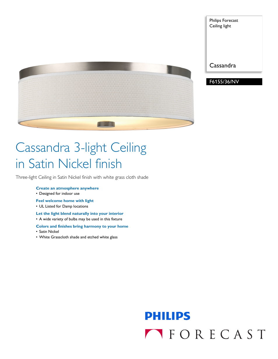 Philips F615536NV User Manual | 2 pages