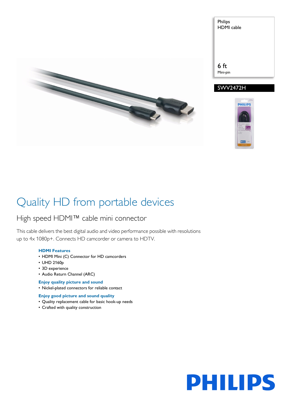 Philips SWV2472H-17 User Manual | 2 pages