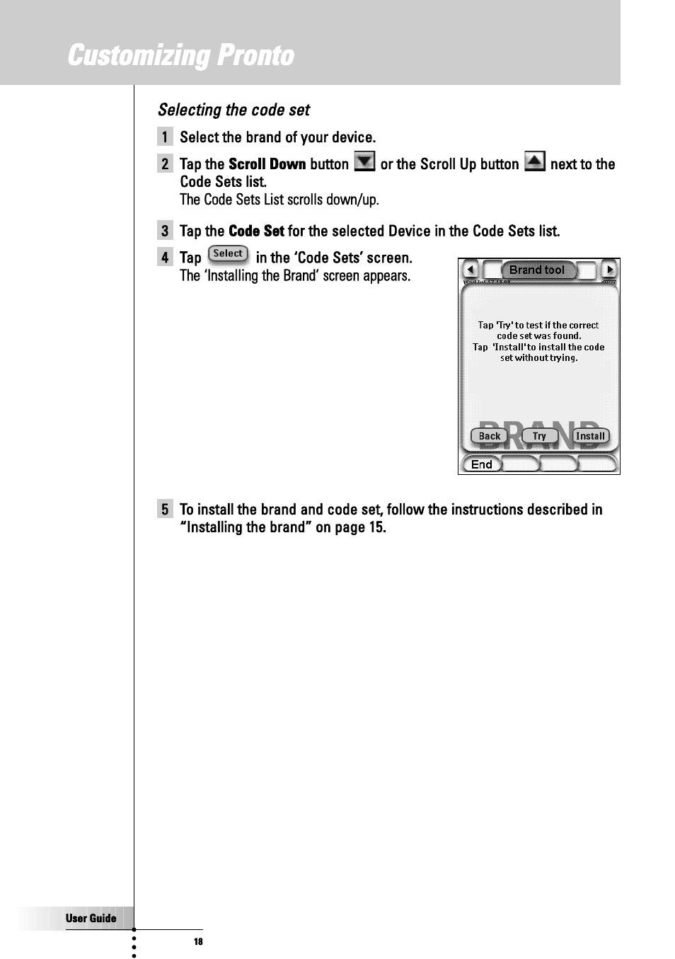 Customizing pronto | Philips TSU3000 User Manual | Page 18 / 52