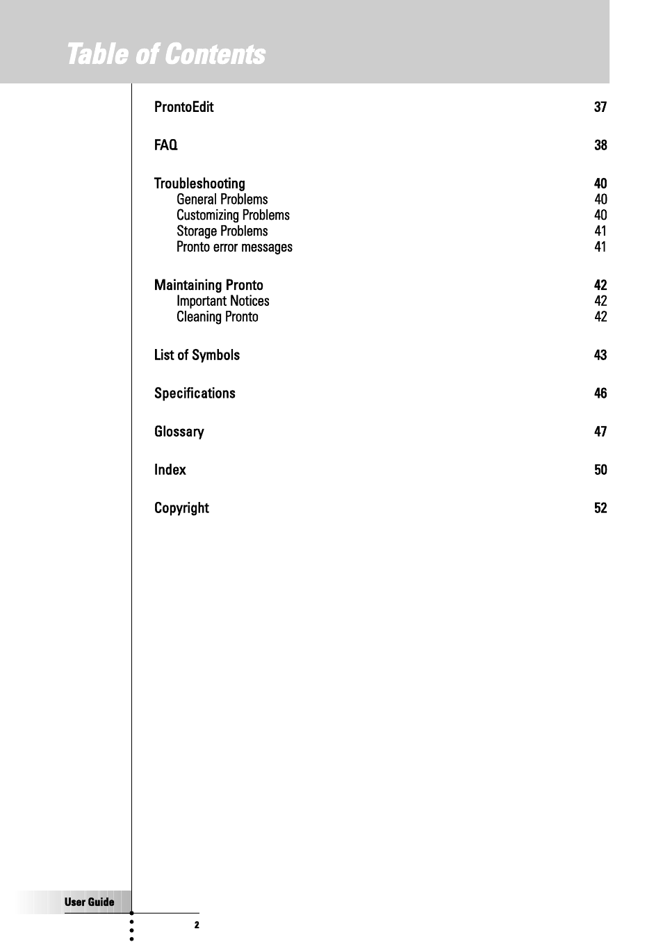 Philips TSU3000 User Manual | Page 2 / 52