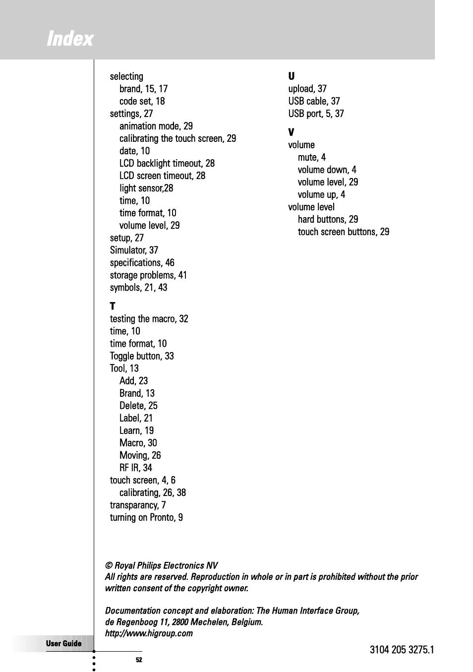 Philips TSU3000 User Manual | Page 52 / 52