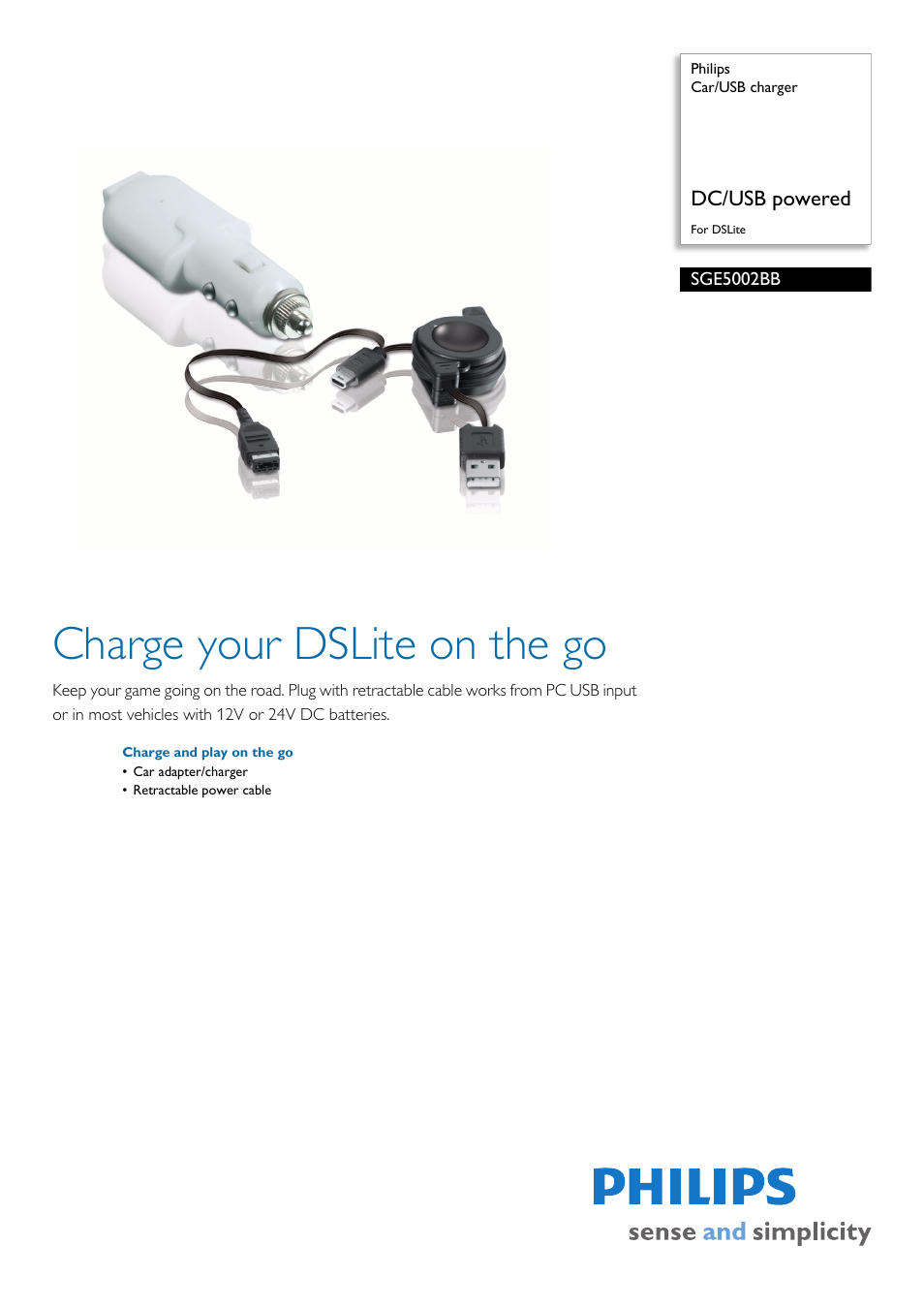 Philips SGE5002BB-27 User Manual | 2 pages