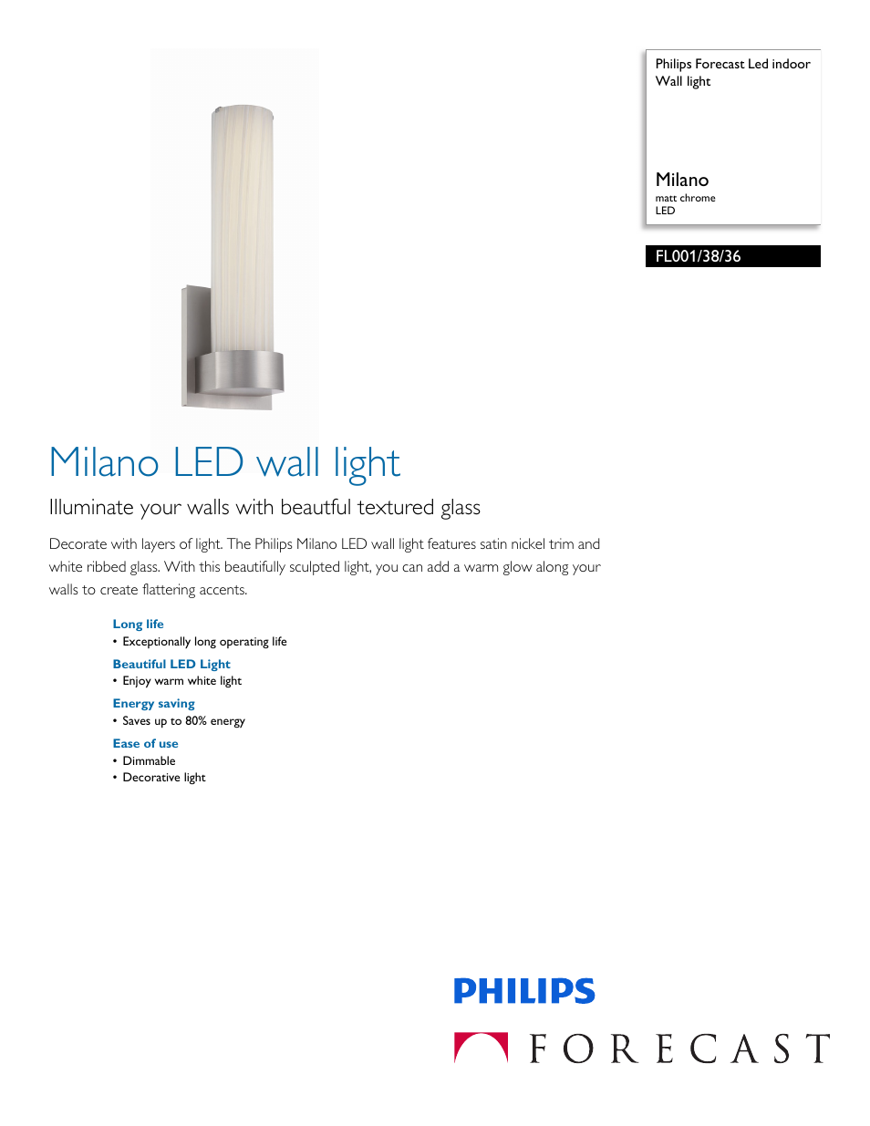 Philips FL0013836 User Manual | 2 pages