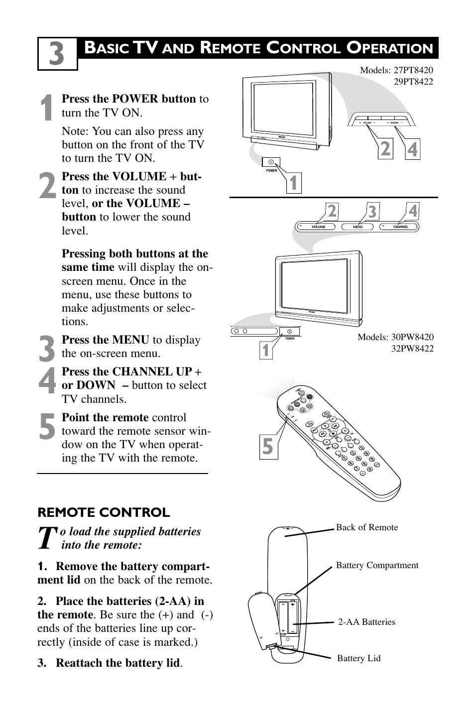 Philips 27" HDTV monitor TV User Manual | Page 5 / 42