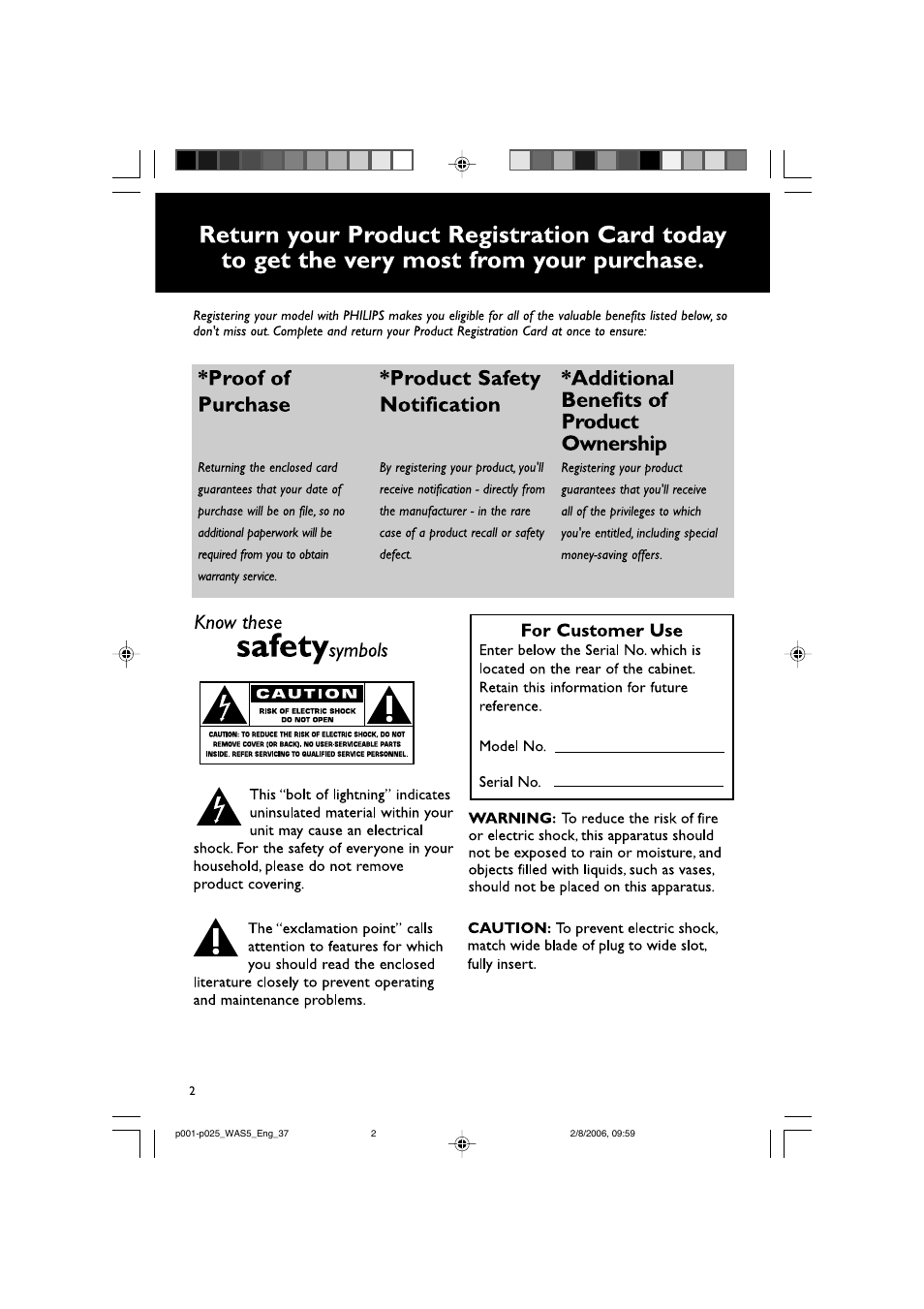 Philips WAS5-37 User Manual | Page 2 / 25