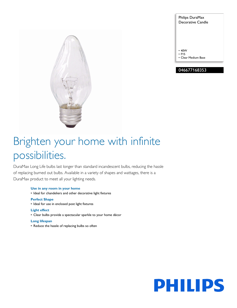 Philips 046677168353 User Manual | 2 pages