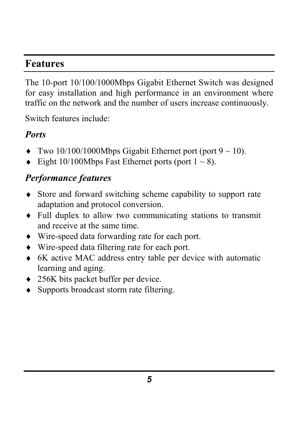 Features | Atlantis Land A02-F8-2C/M2 User Manual | Page 9 / 19