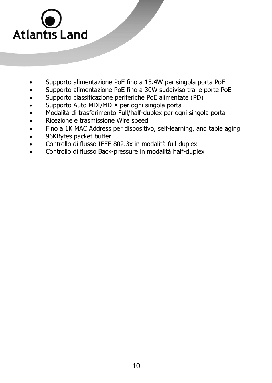 Atlantis Land NETMASTER F8POE User Manual | Page 10 / 42