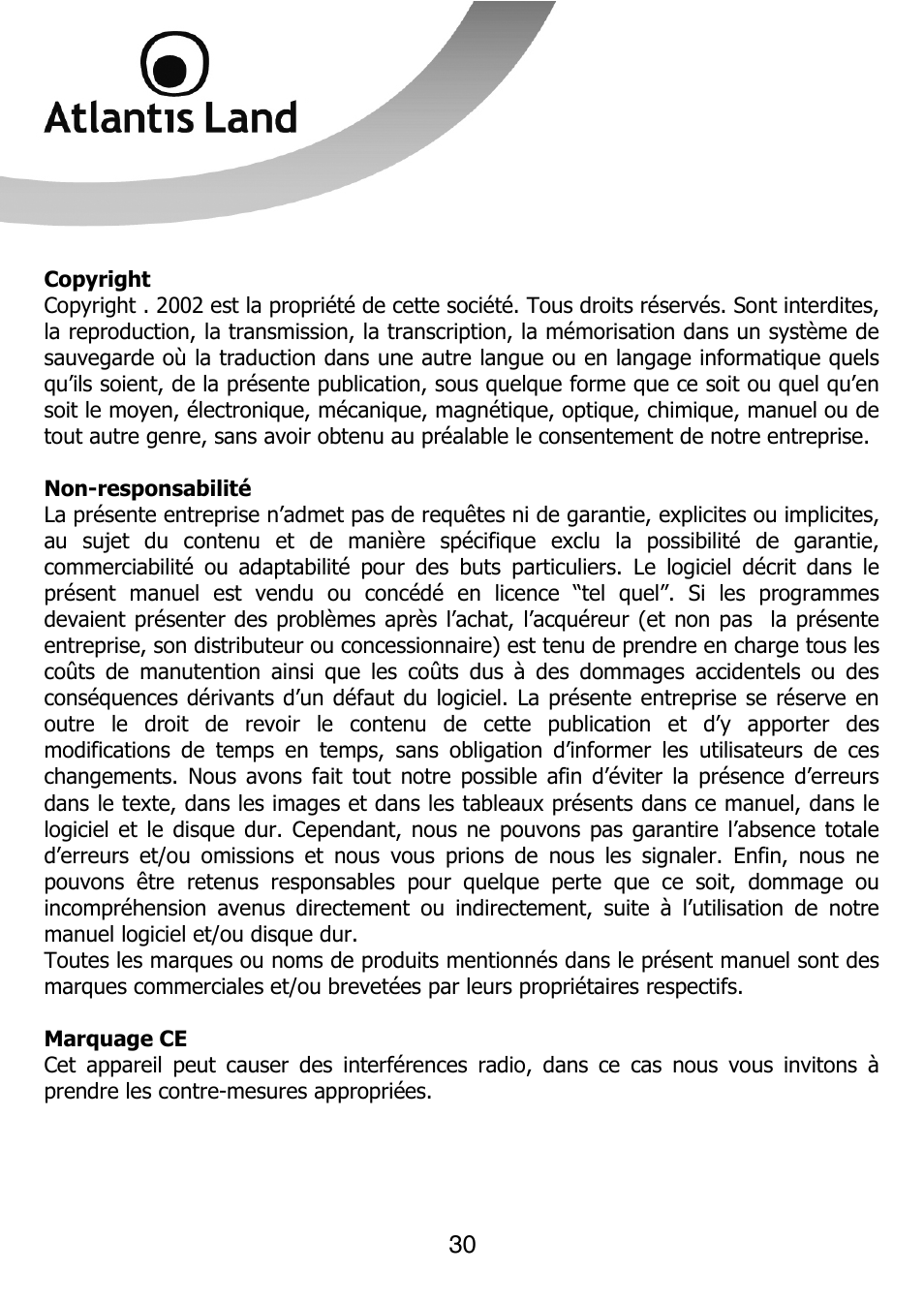 Francais | Atlantis Land NETMASTER F8POE User Manual | Page 30 / 42