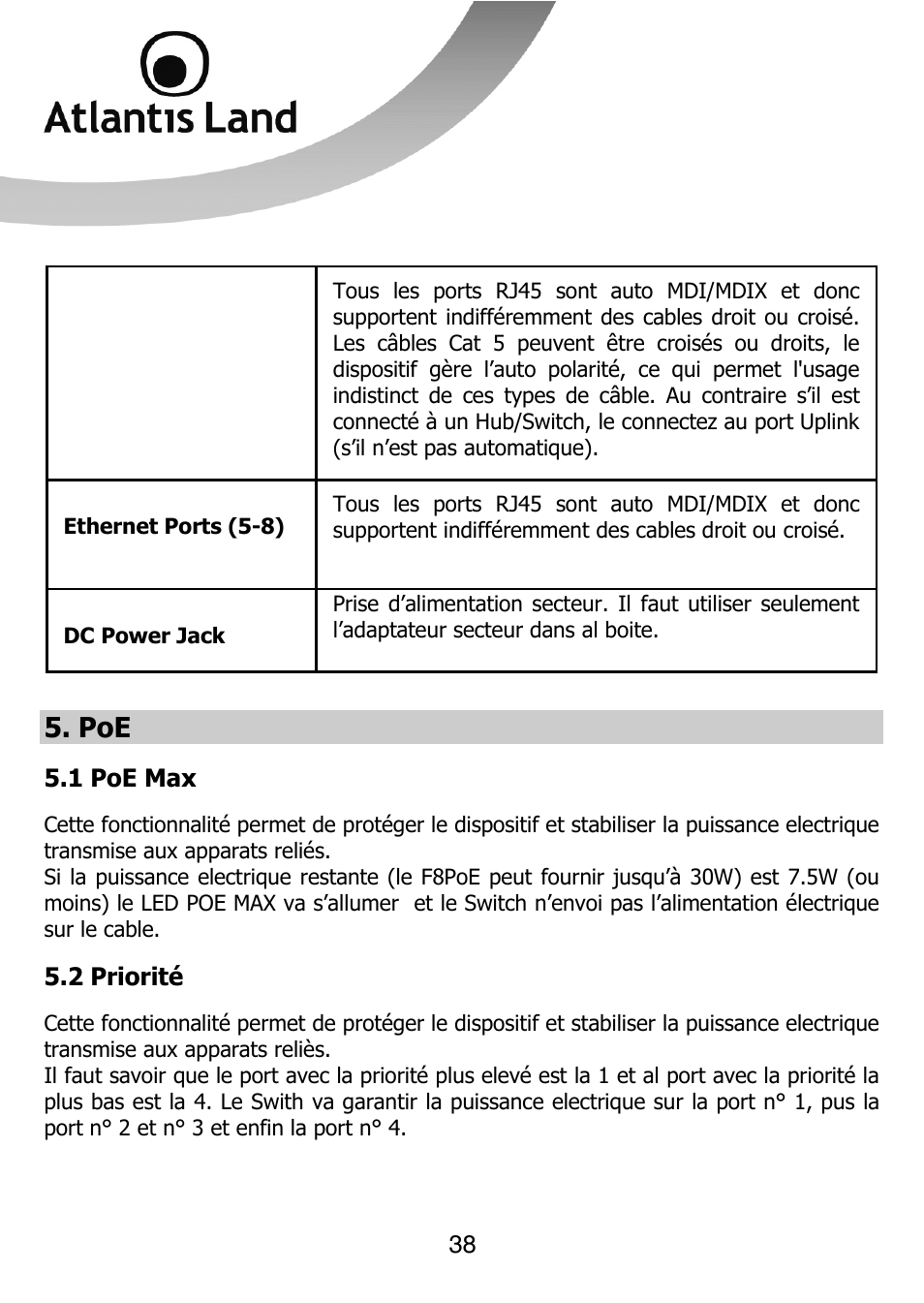 Atlantis Land NETMASTER F8POE User Manual | Page 38 / 42