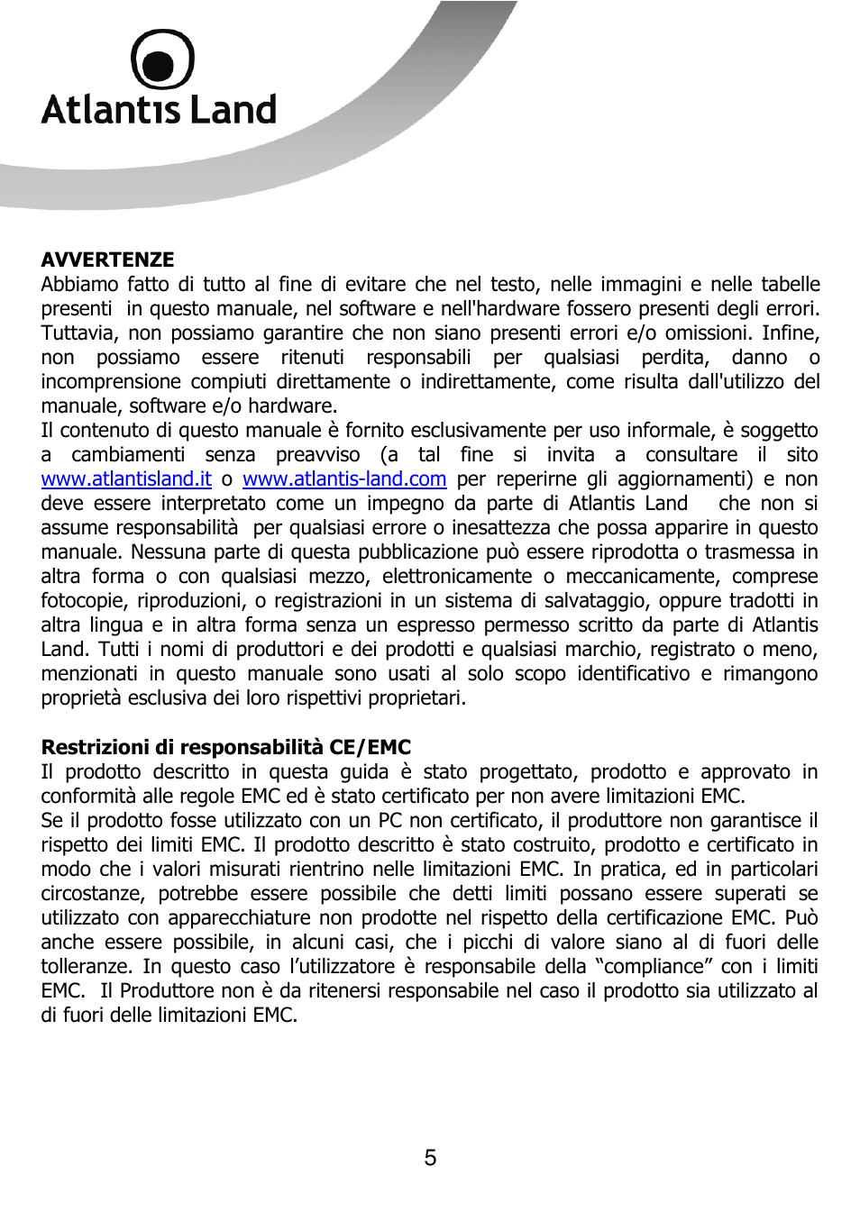 Italiano | Atlantis Land NETMASTER F8POE User Manual | Page 5 / 42