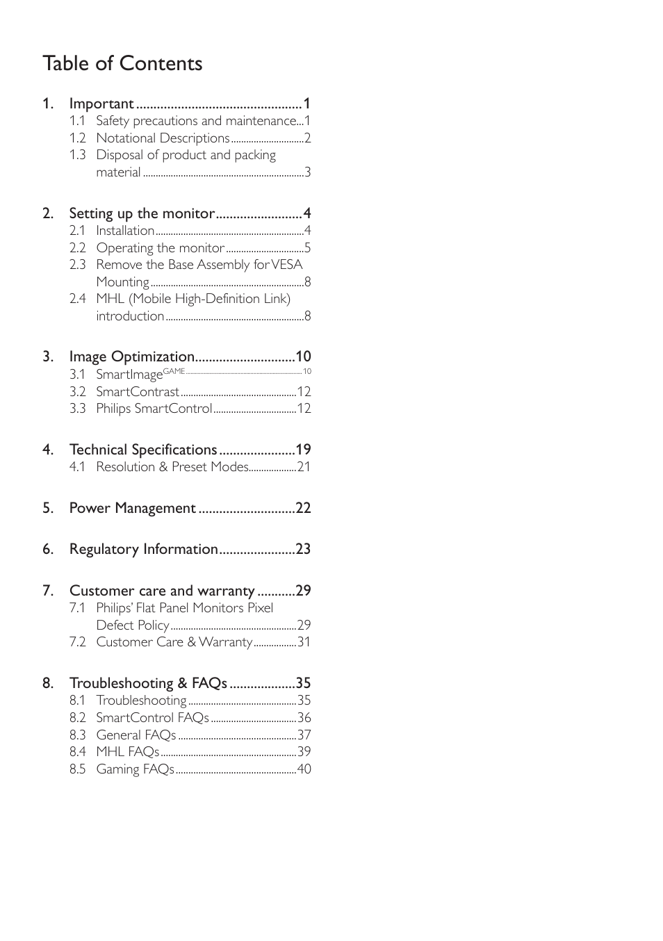 Philips 242G5DJEB-27 User Manual | Page 2 / 43