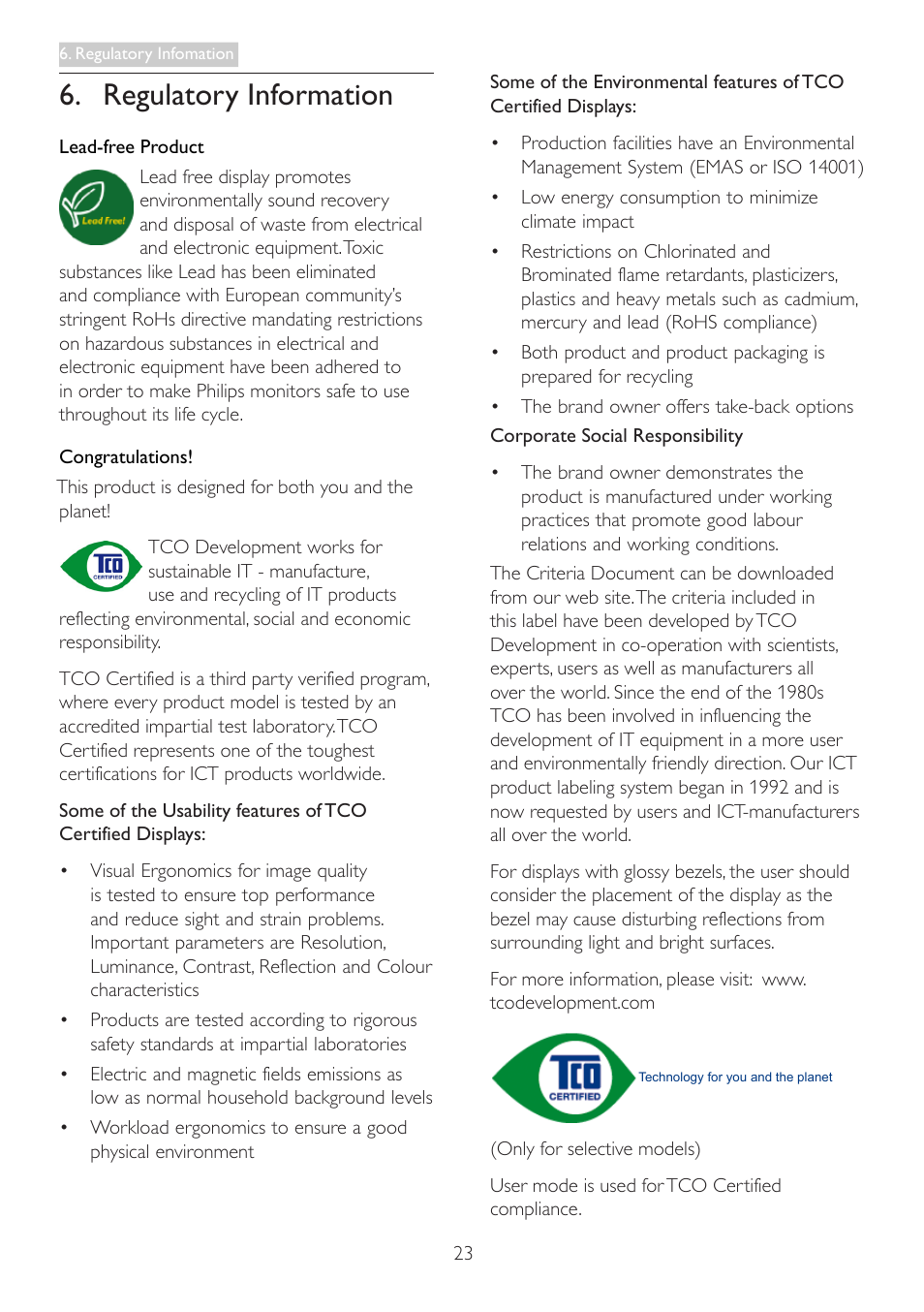 Regulatory information | Philips 242G5DJEB-27 User Manual | Page 25 / 43