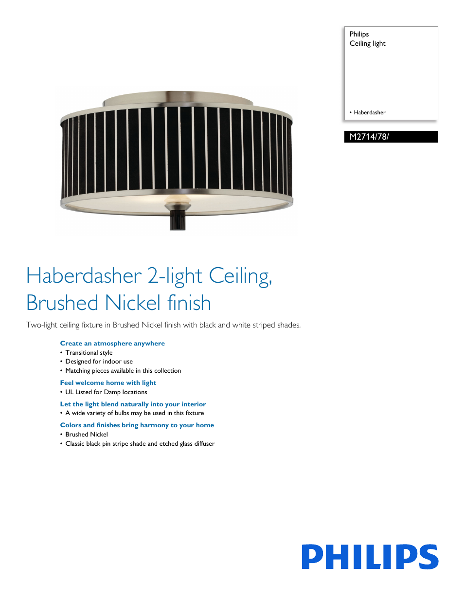 Philips M271478 User Manual | 2 pages