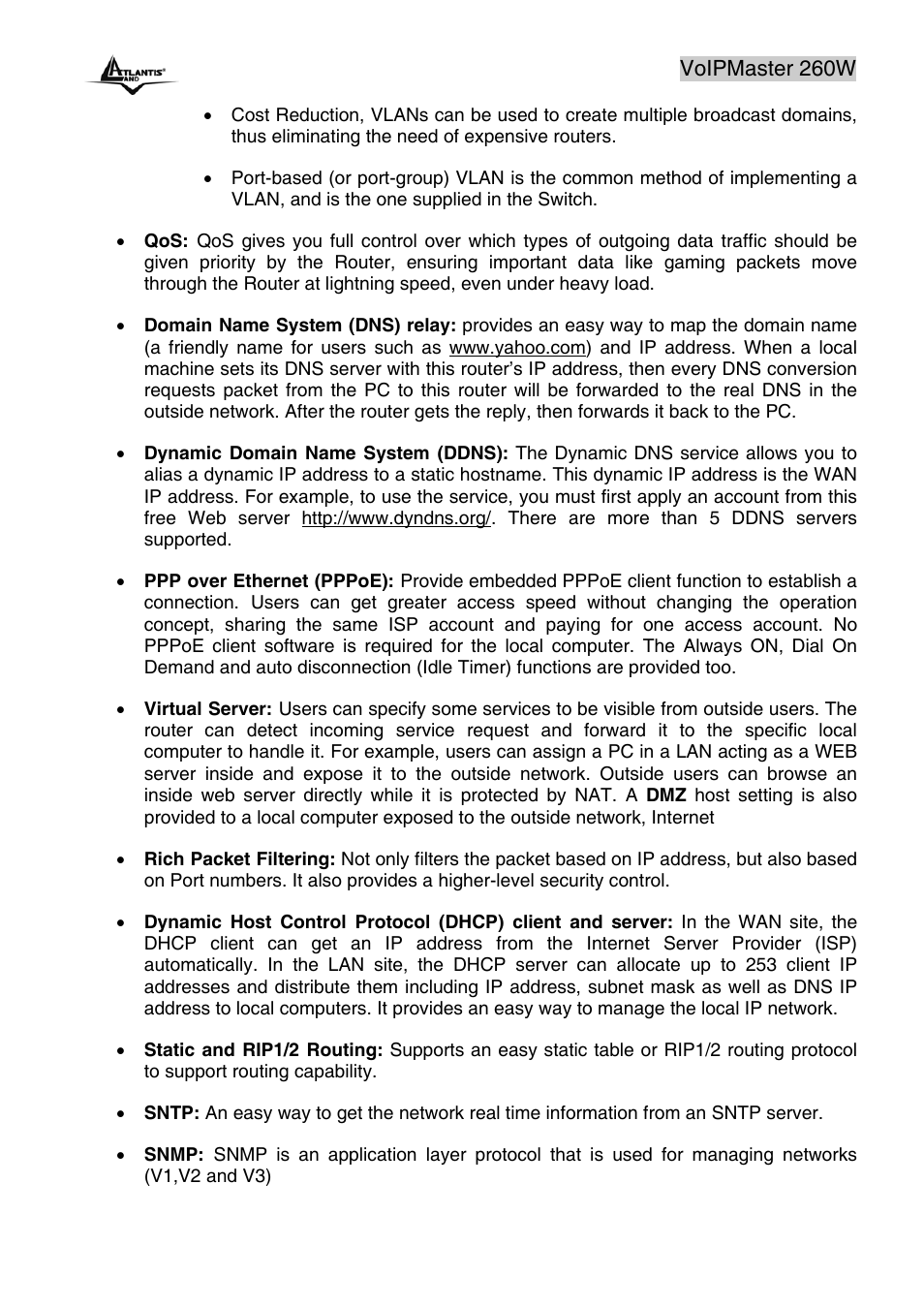 Atlantis Land A02-RAV260-W54 User Manual | Page 10 / 121