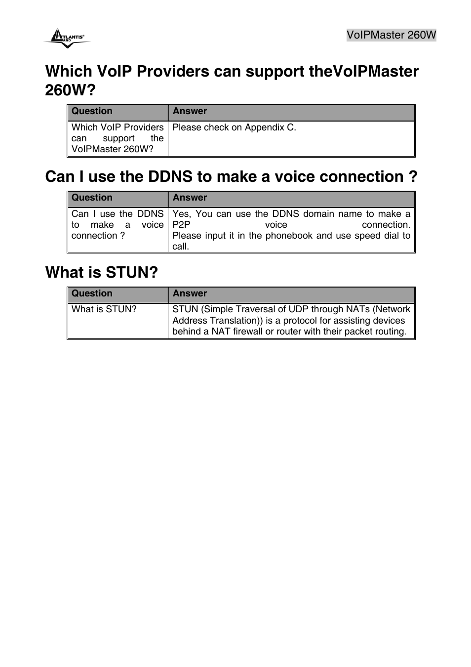 Can i use the ddns to make a voice connection, What is stun | Atlantis Land A02-RAV260-W54 User Manual | Page 116 / 121