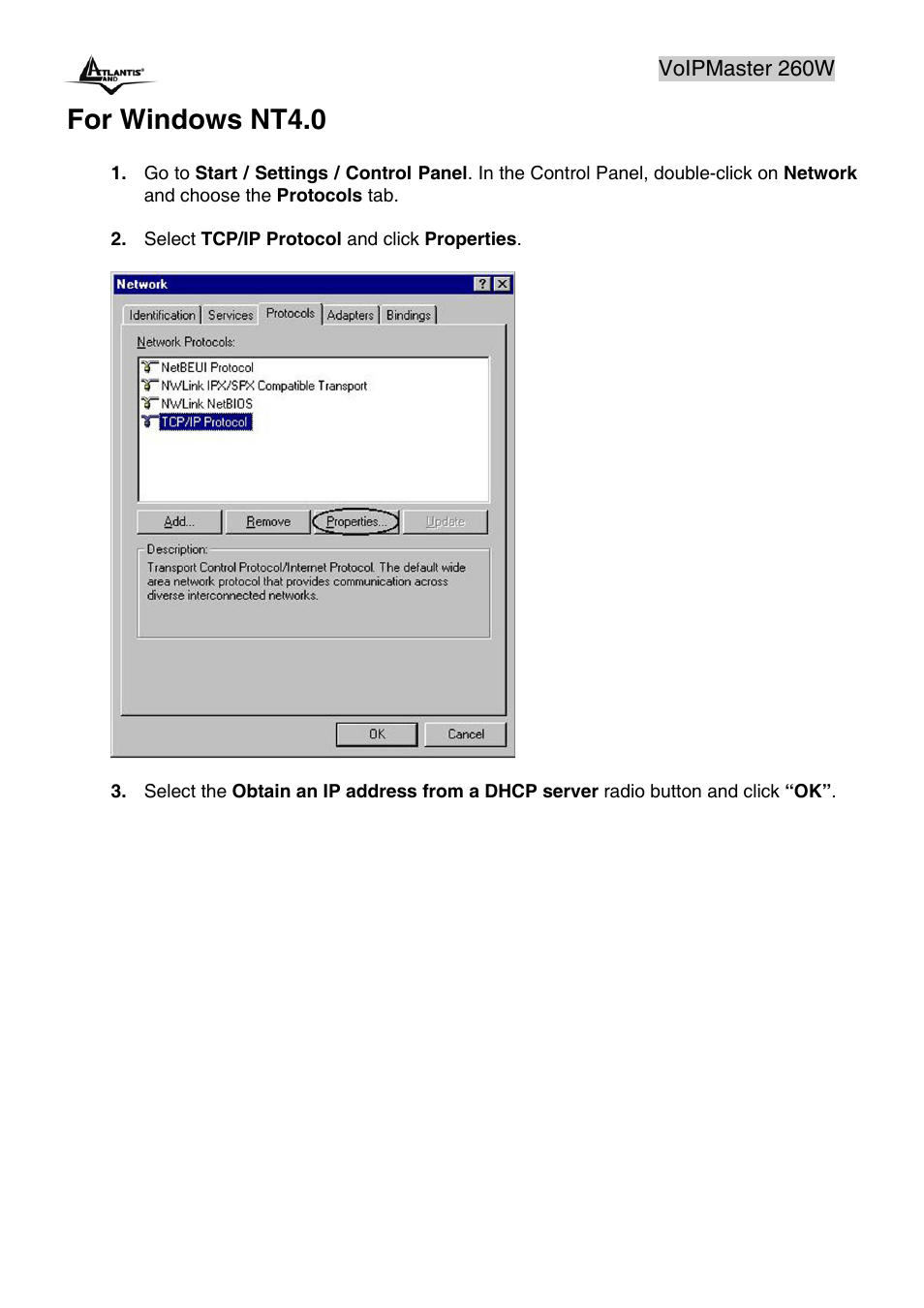 For windows nt4.0 | Atlantis Land A02-RAV260-W54 User Manual | Page 22 / 121