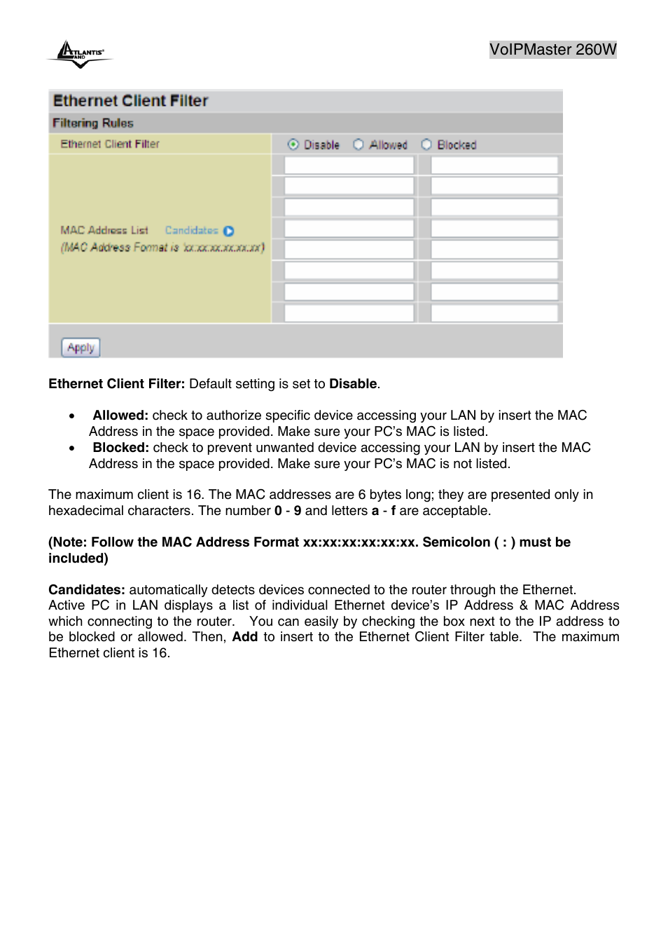Atlantis Land A02-RAV260-W54 User Manual | Page 41 / 121