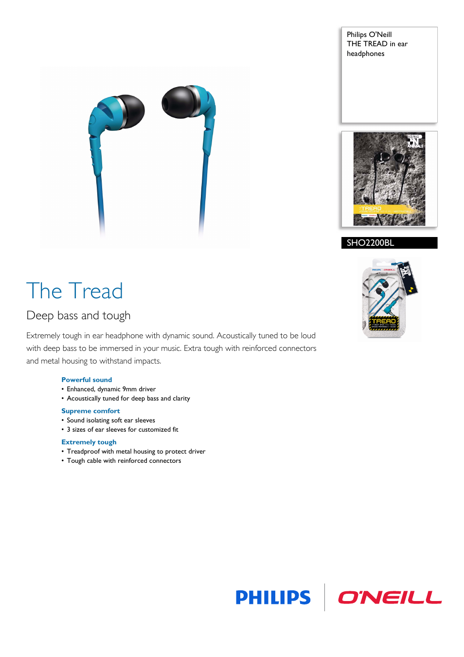 Philips SHO2200BL-28 User Manual | 2 pages