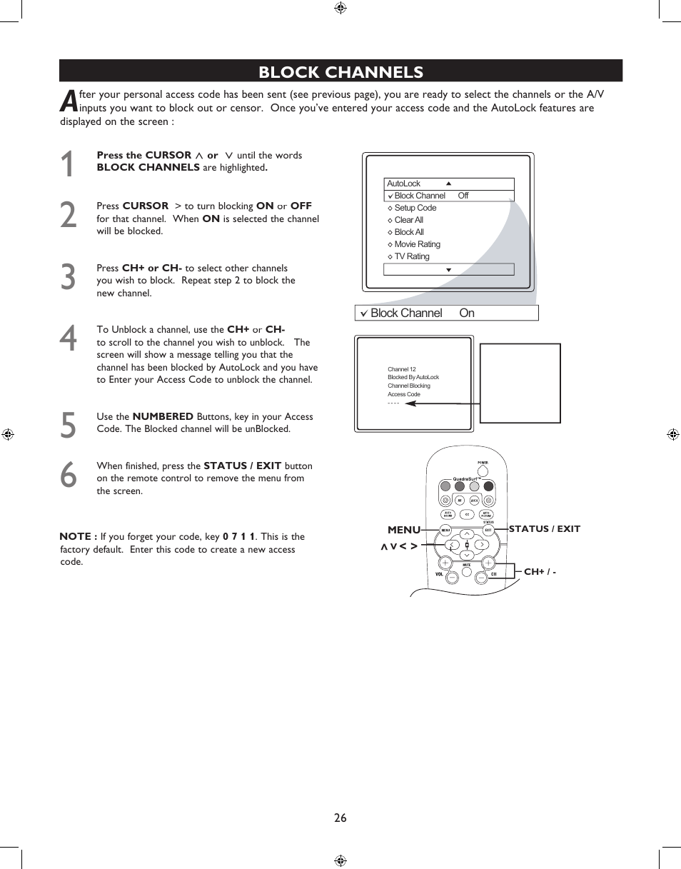 Block channels | Philips 27PT6341-07 User Manual | Page 26 / 39