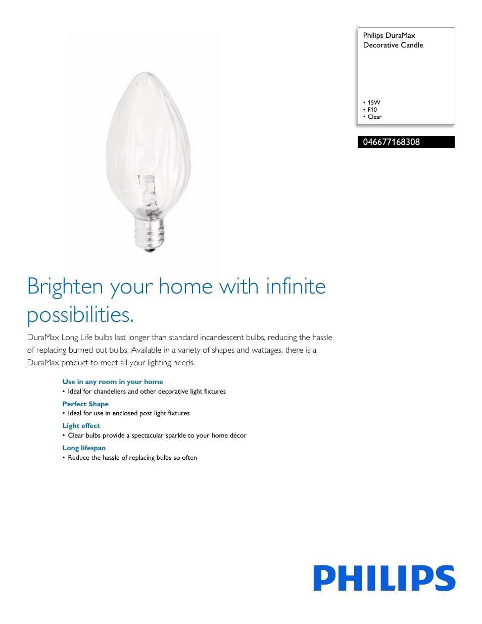 Philips 046677168308 User Manual | 2 pages