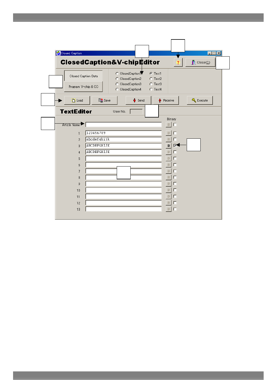 Text data setting screen | Astro Design PORTABLE SIGNAL GENERATOR PROGRAMMING SOFTWARE SP-8848 User Manual | Page 117 / 127