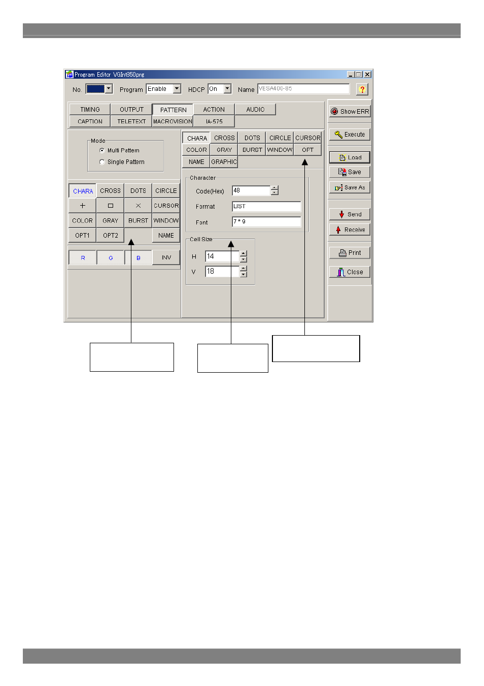 Pattern data setting screen | Astro Design PORTABLE SIGNAL GENERATOR PROGRAMMING SOFTWARE SP-8848 User Manual | Page 32 / 127